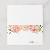 ピンクの柑橘の花の名札 プレイスカード (外部開封)