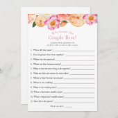 ピンクの柑橘彼は、彼女はブライダルシャワーゲームを言った 招待状 (正面/裏面)