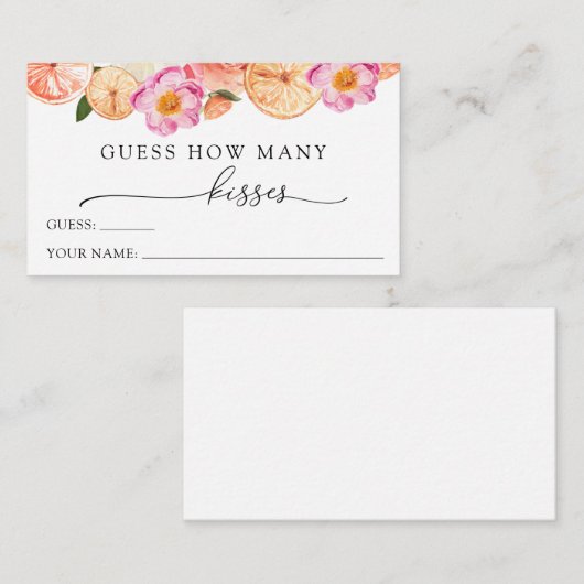 ピンクの柑橘推測どのくらいの数のキスエンクロージャカード エンクロージャーカード (正面/裏面)