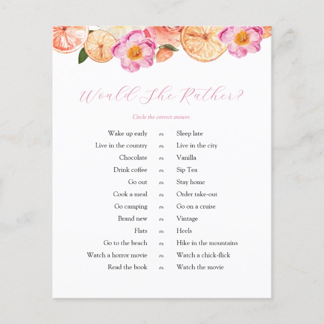 ピンクの柑橘系のブライダルは彼女はむしろゲームをする (正面)