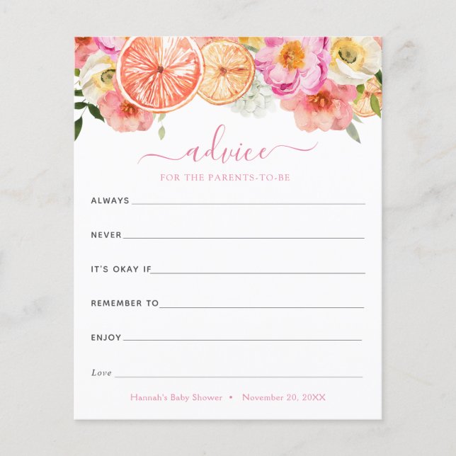 ピンクの柑橘系の花アドバイスで親と子を楽しめる (正面)