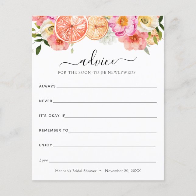 ピンクの柑橘系の花アドバイスのための新婚 (正面)