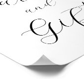 ピンクの柑橘系花のカードとギフトサイン ポスター (角)