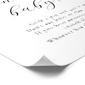 ピンクの柑橘花は言わないベビーゲームサイン ポスター (角)