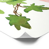 ピンクの柑橘類の花のベイビーシャワーの歓迎の看板 ポスター (角)