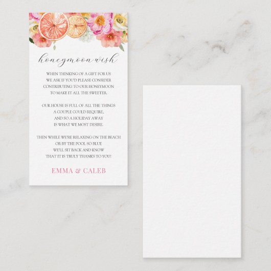 ピンクの柑橘 ハニームーンフォーエバー カード (正面/裏面)