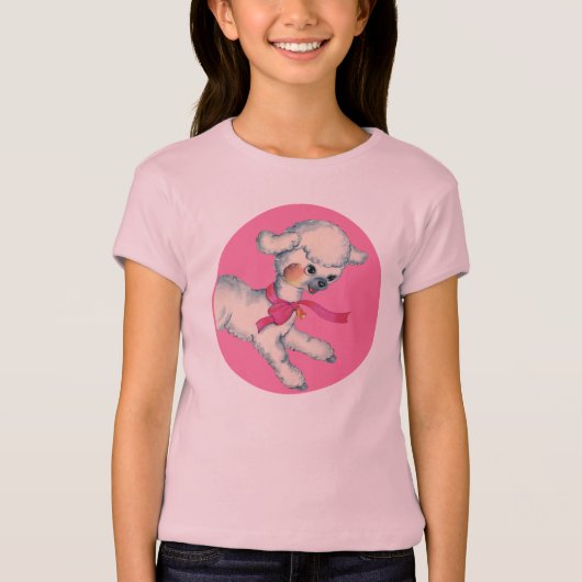 ピンクの柔らかい子ヒツジ Tシャツ (正面)