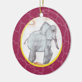 ピンクの格子オーナメント セラミックオーナメント (左)