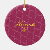 ピンクの格子オーナメント セラミックオーナメント (裏面)