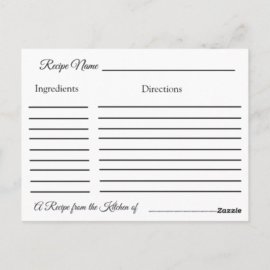 ピンクの格子模様のテーブルクロ結婚スのレシピカード ポストカード (裏面)