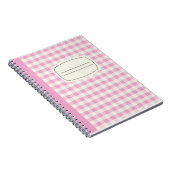 ピンクの格子模様の構成ノート ノートブック (右側)