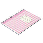 ピンクの格子模様の構成ノート ノートブック (左側)