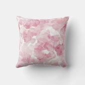 ピンクの格子模様の白ストライプ色 クッション (裏面)