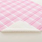 ピンクの格子模様 シェルパブランケット (3/4)