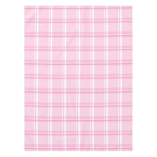 ピンクの格子模様 テーブルクロス (正面)