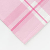 ピンクの格子模様 フリースブランケット (角)