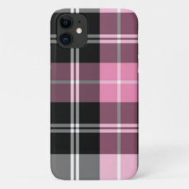 ピンクの格子模様 iPhone 11 ケース