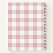 ピンクの格子縞のスケッチブパーソナライズされたック名 ノートブック (裏面)