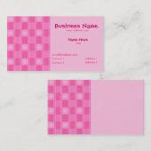 ピンクの格子縞の名刺 名刺 (正面/裏面)