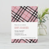ピンクの格子縞の招待状 招待状 (スタンド正面)