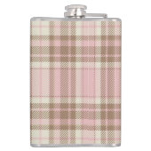 ピンクの格子縞の茶色の格子縞の水の色の花嫁ギフト フラスク (裏面)