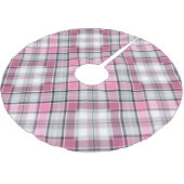 ピンクの格子縞パターン上品 ブラッシュドポリエステルツリースカート (アングル)