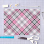 ピンクの格子縞パターン上品 薄葉紙 (クラフト)