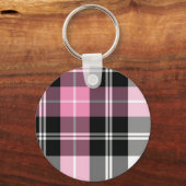 ピンクの格子縞 キーホルダー (正面)