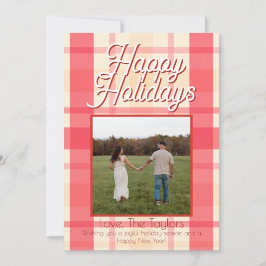 ピンクの格子縞 ビンテージ シーズンカード (正面)