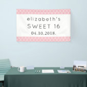 ピンクの格子、モロッコトレリス、甘い16 横断幕 (トレードショー)