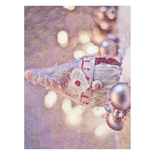 ピンクの格言は雪の水の色絵画の テーブルクロス (正面)