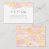 ピンクの桃の本ベビー赤ちゃんシャワー挿入カード エンクロージャーカード (正面/裏面)