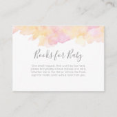 ピンクの桃の本ベビー赤ちゃんシャワー挿入カード エンクロージャーカード (正面)