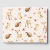 ピンクの桃の森の動物の赤ちゃんシャワー ゲストブック (裏面)