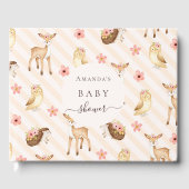 ピンクの桃の森の動物の赤ちゃんシャワー ゲストブック (正面)