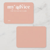 ピンクの桃の結婚アドバイスカード エンクロージャーカード (正面/裏面)