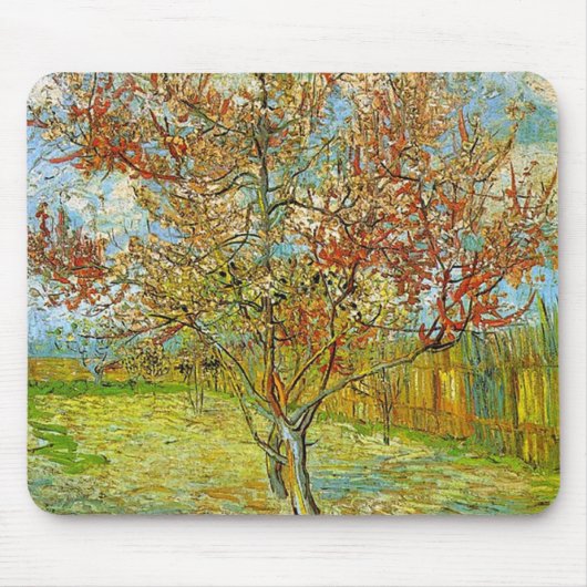 ピンクの桃の花の回想マヴェ マウスパッド (正面)