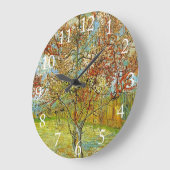 ピンクの桃の花の回想マヴェ ラージ壁時計 (傾斜)