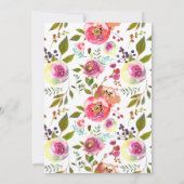 ピンクの桃の花の結婚式招待状 招待状 (裏面)