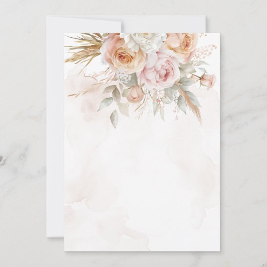 ピンクの桃の花イースターブランチ 招待状 (裏面)