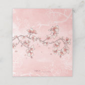 ピンクの桃の花ロマンチックな花模様アジ結婚アン プレイスカード (外部開封)