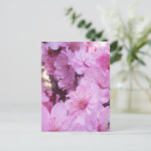 ピンクの桃の花 ポストカード (スタンド正面)