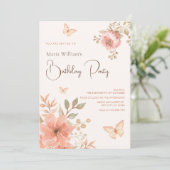 ピンクの桃フローラ 招待状 (スタンド正面)