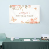 ピンクの桃フローラ 横断幕 (トレードショー)