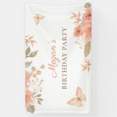 ピンクの桃フローラ 横断幕 (縦)