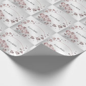 ピンクの桃色の輝くハートの幾何学的なエレガントなルスティック ラッピングペーパー (角)