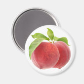 ピンクの桃2つ マグネット (正面/裏面)
