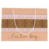 ピンクの桃 ラージペーパーバッグ (裏面)