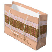 ピンクの桃 ラージペーパーバッグ (正面アングル)