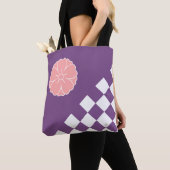 ピンクの桜とパタ市松模様にーン トートバッグ (クローズアップ)